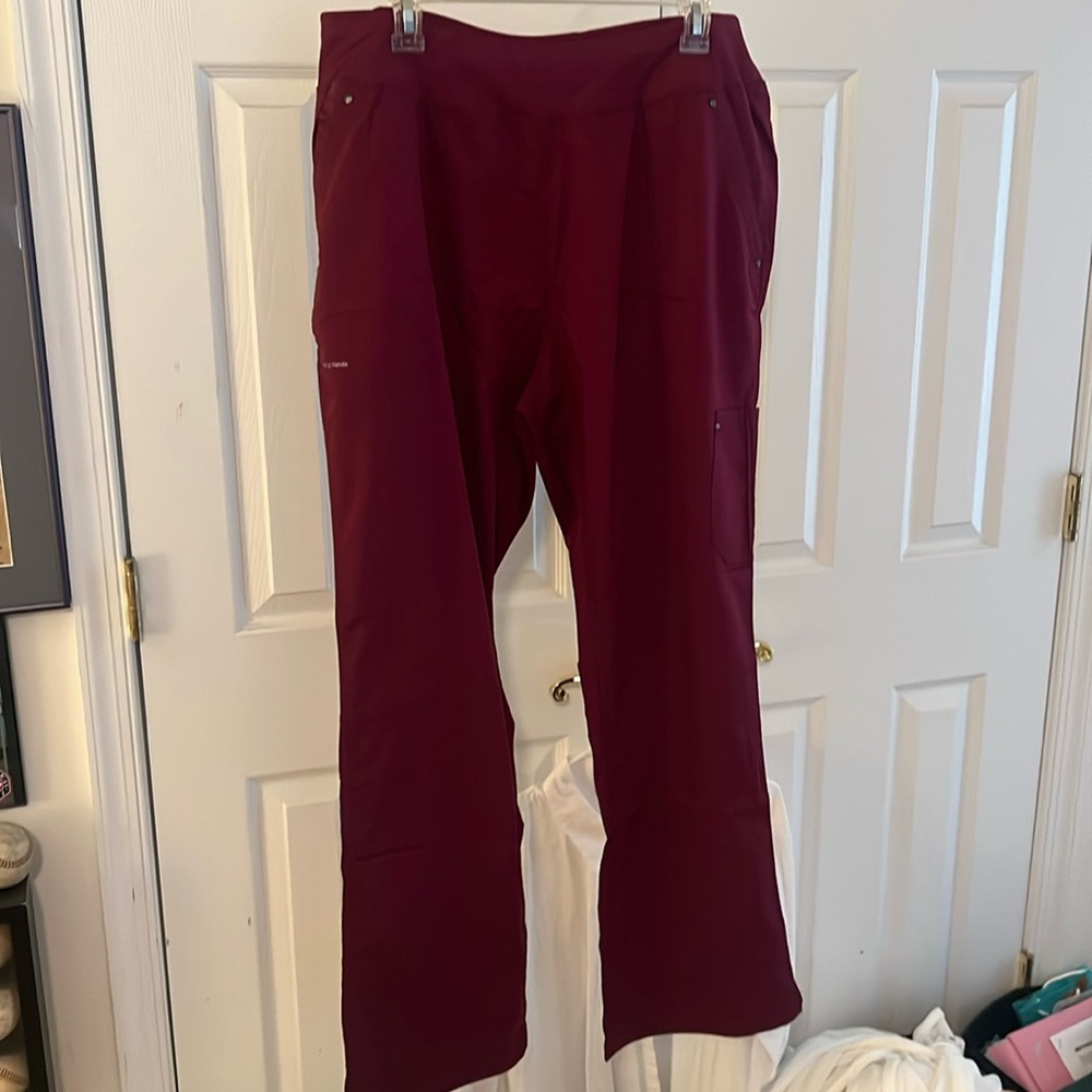 Healing hands burgundy scrub pants. Size xl